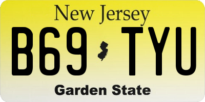 NJ license plate B69TYU