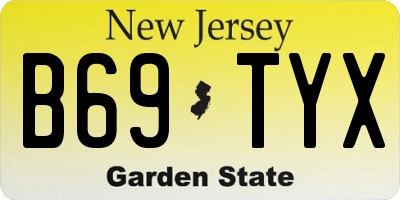 NJ license plate B69TYX