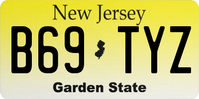NJ license plate B69TYZ