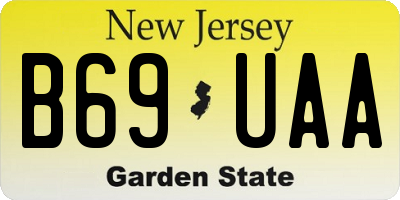 NJ license plate B69UAA