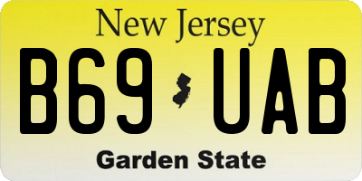 NJ license plate B69UAB