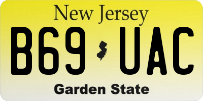 NJ license plate B69UAC