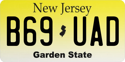 NJ license plate B69UAD