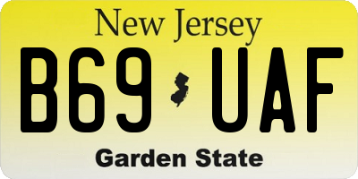 NJ license plate B69UAF