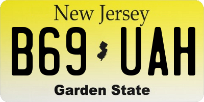 NJ license plate B69UAH
