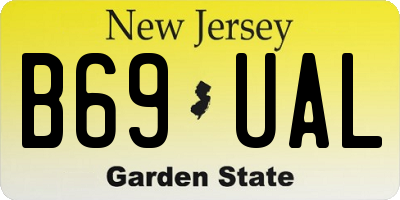 NJ license plate B69UAL