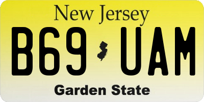 NJ license plate B69UAM
