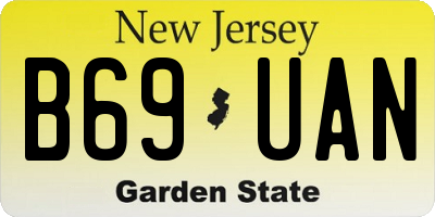 NJ license plate B69UAN