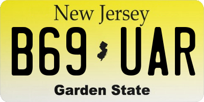 NJ license plate B69UAR