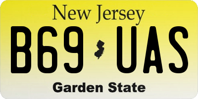 NJ license plate B69UAS