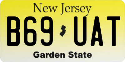 NJ license plate B69UAT