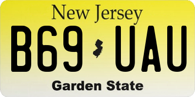 NJ license plate B69UAU