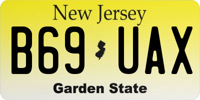 NJ license plate B69UAX