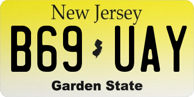 NJ license plate B69UAY