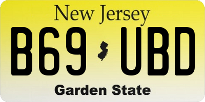 NJ license plate B69UBD