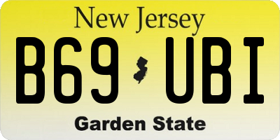 NJ license plate B69UBI