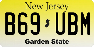 NJ license plate B69UBM