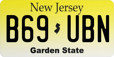 NJ license plate B69UBN