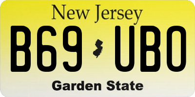 NJ license plate B69UBO