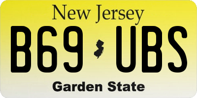 NJ license plate B69UBS