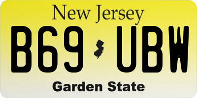 NJ license plate B69UBW