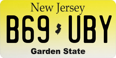NJ license plate B69UBY