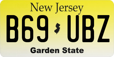 NJ license plate B69UBZ