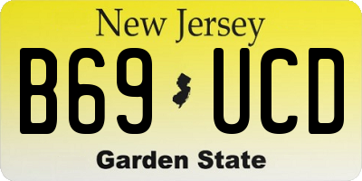 NJ license plate B69UCD