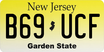 NJ license plate B69UCF