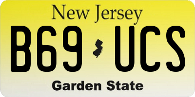 NJ license plate B69UCS