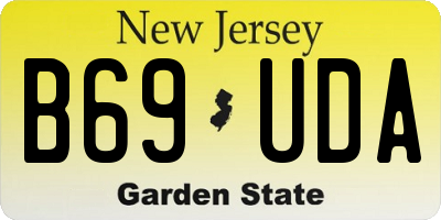 NJ license plate B69UDA