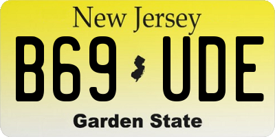NJ license plate B69UDE