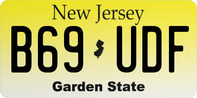 NJ license plate B69UDF