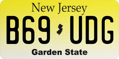 NJ license plate B69UDG