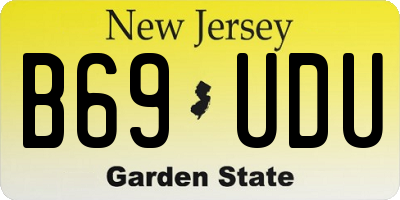 NJ license plate B69UDU