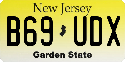NJ license plate B69UDX