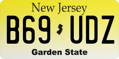 NJ license plate B69UDZ