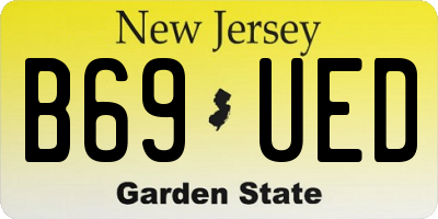 NJ license plate B69UED