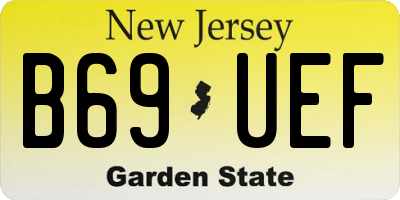 NJ license plate B69UEF