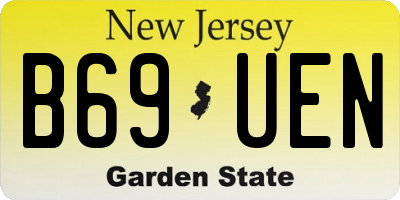 NJ license plate B69UEN
