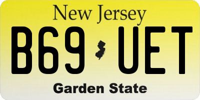 NJ license plate B69UET
