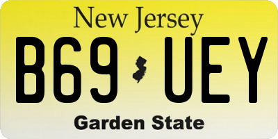 NJ license plate B69UEY