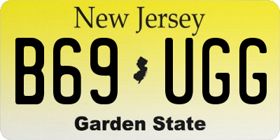 NJ license plate B69UGG