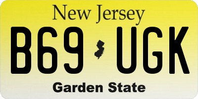 NJ license plate B69UGK
