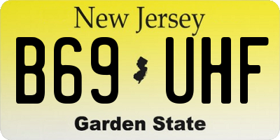 NJ license plate B69UHF