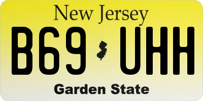 NJ license plate B69UHH