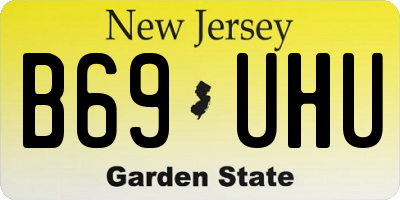 NJ license plate B69UHU