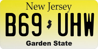 NJ license plate B69UHW