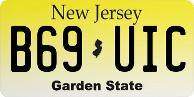NJ license plate B69UIC