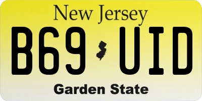 NJ license plate B69UID